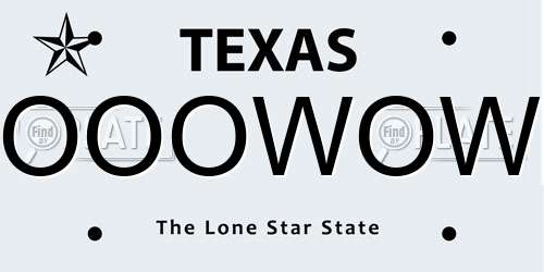 OOOWOW Texas License Plate