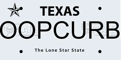 OOPCURB Texas License Plate