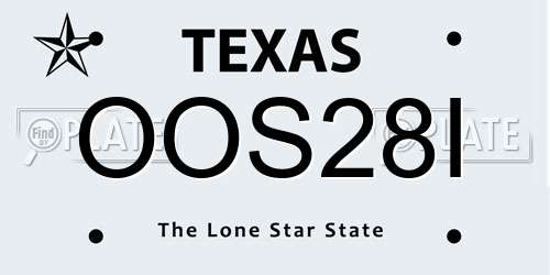 OOS28I Texas License Plate