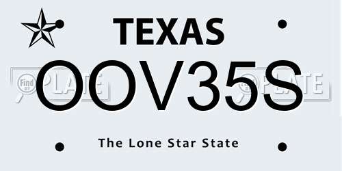 OOV35S Texas License Plate