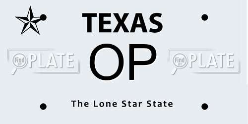 OP Texas License Plate