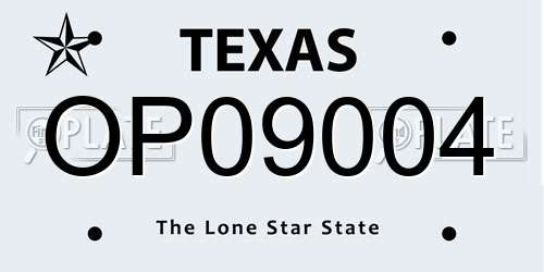OP09004 Texas License Plate