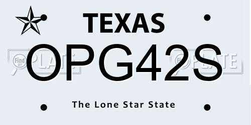 OPG42S Texas License Plate