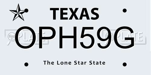 OPH59G Texas License Plate