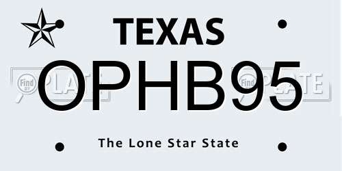 OPHB95 Texas License Plate