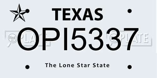 OPI5337 Texas License Plate