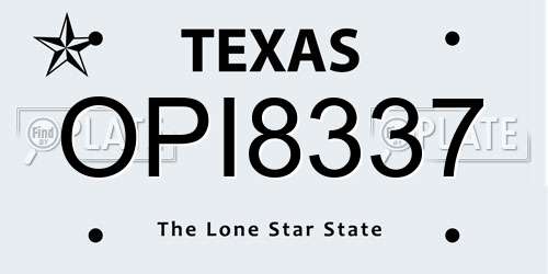 OPI8337 Texas License Plate