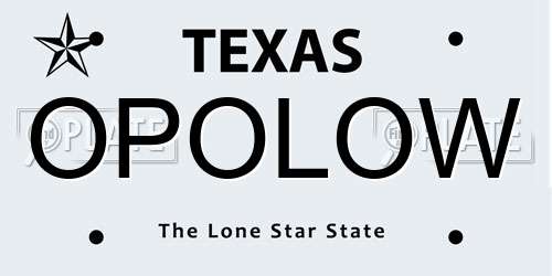 OPOLOW Texas License Plate