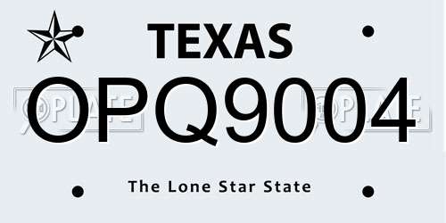 OPQ9004 Texas License Plate