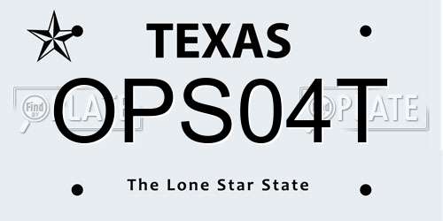 OPS04T Texas License Plate