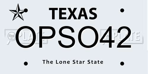 OPSO42 Texas License Plate