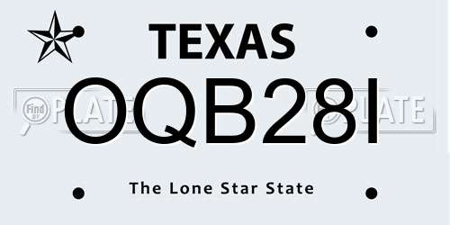 OQB28I Texas License Plate