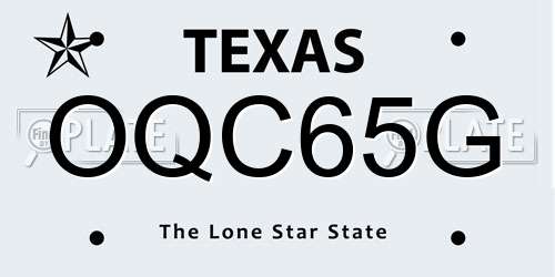 OQC65G Texas License Plate