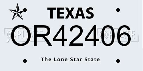 OR42406 Texas License Plate