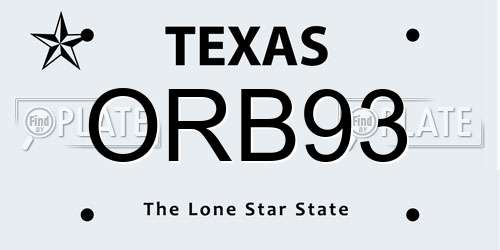 ORB93 Texas License Plate