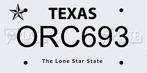 ORC693 Texas License Plate