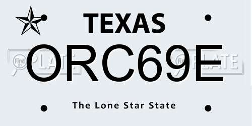 ORC69E Texas License Plate
