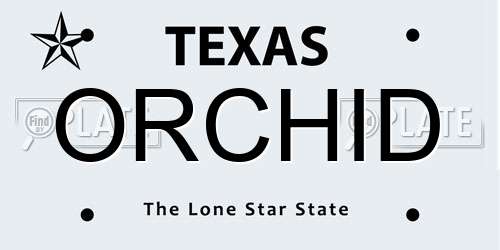 ORCHID Texas License Plate