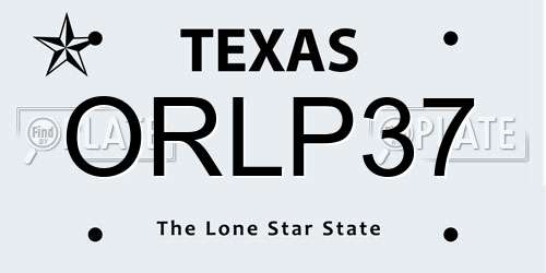 ORLP37 Texas License Plate