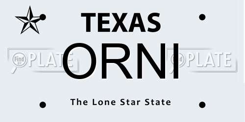 ORNI Texas License Plate