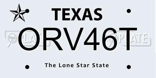 ORV46T Texas License Plate