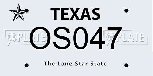 OS047 Texas License Plate