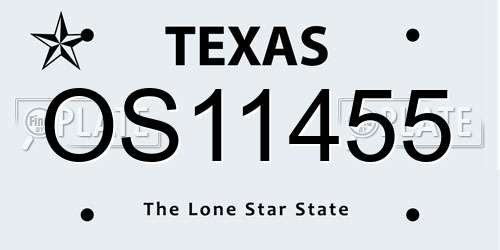 OS11455 Texas License Plate