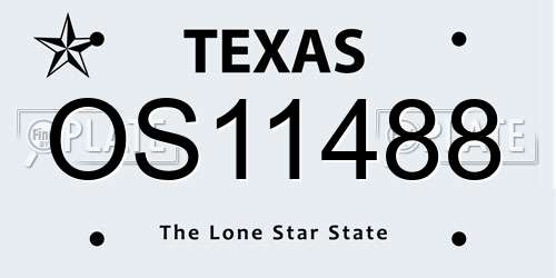 OS11488 Texas License Plate