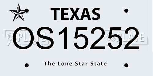 OS15252 Texas License Plate