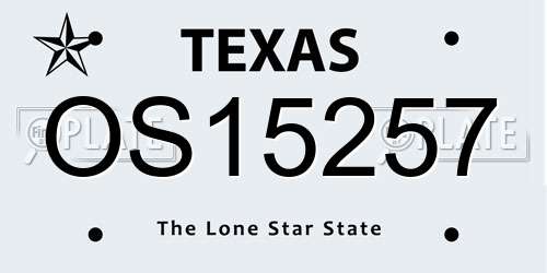 OS15257 Texas License Plate