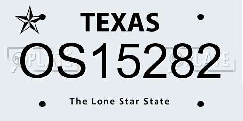 OS15282 Texas License Plate