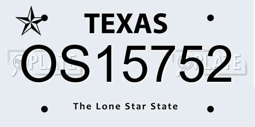 OS15752 Texas License Plate