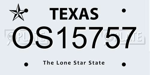 OS15757 Texas License Plate