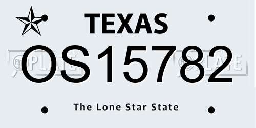 OS15782 Texas License Plate