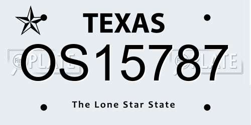 OS15787 Texas License Plate