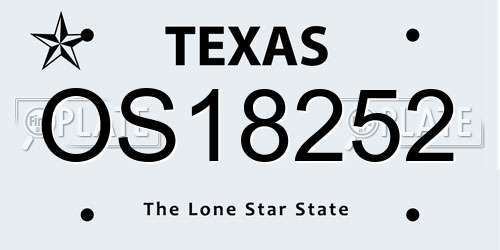 OS18252 Texas License Plate