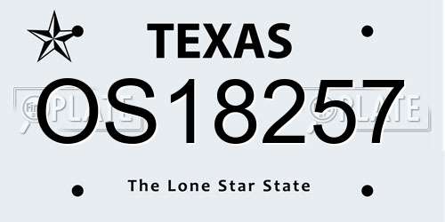 OS18257 Texas License Plate