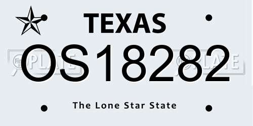 OS18282 Texas License Plate