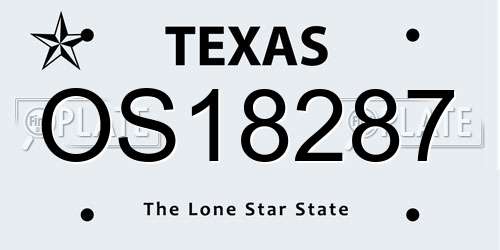 OS18287 Texas License Plate