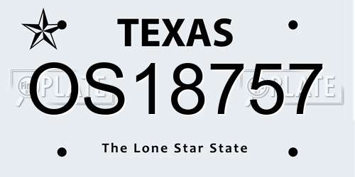 OS18757 Texas License Plate