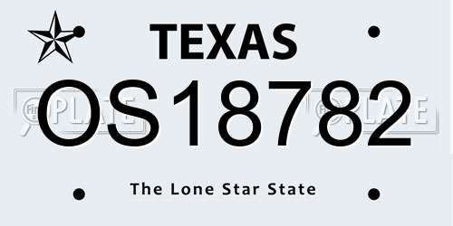 OS18782 Texas License Plate