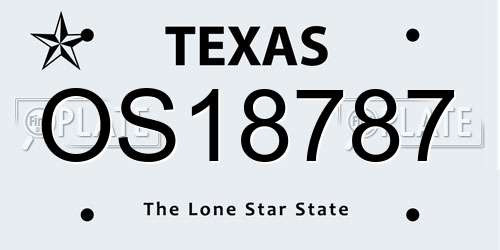 OS18787 Texas License Plate