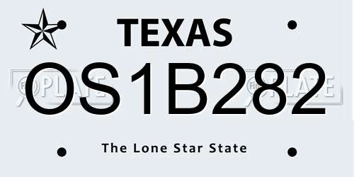 OS1B282 Texas License Plate