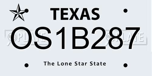 OS1B287 Texas License Plate