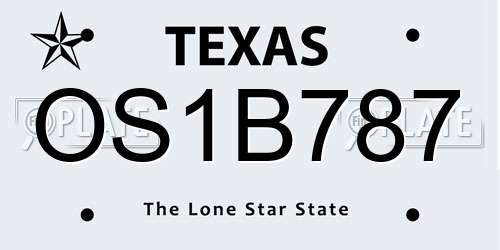 OS1B787 Texas License Plate