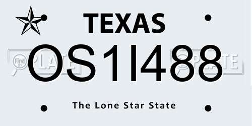 OS1I488 Texas License Plate