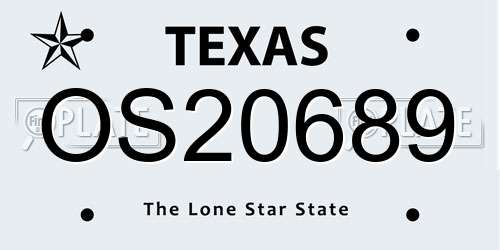 OS20689 Texas License Plate