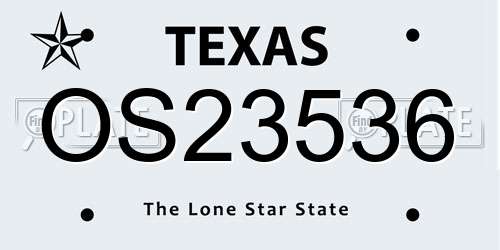 OS23536 Texas License Plate