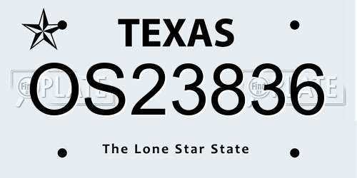 OS23836 Texas License Plate