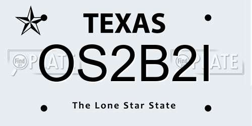 OS2B2I Texas License Plate